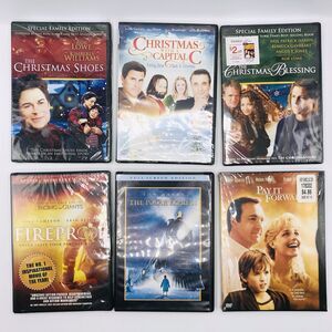 Lot of 6 Movies DVD Christmas Shoes Series, Fire Proof, Polar Express New Sealed